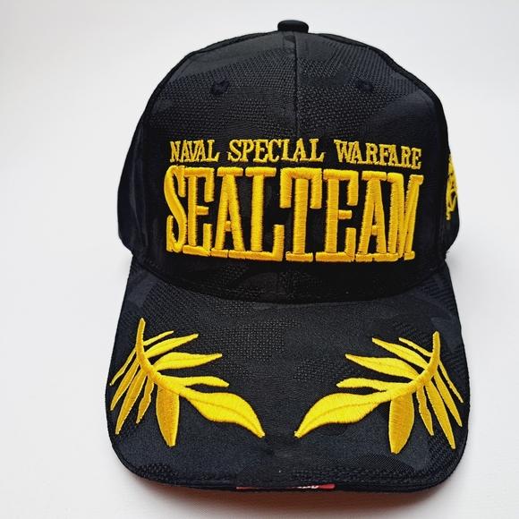 Naval Special Warfare Seal Team Black Camo Hat Cap U.S.Navy - Picture 2 of 4